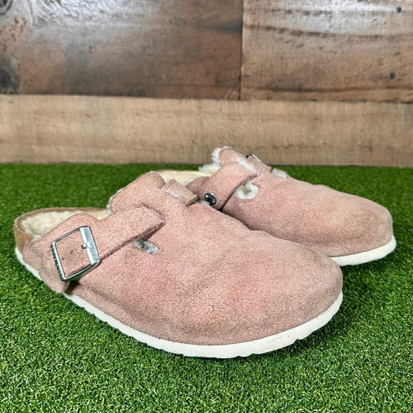 Birkenstock Boston Light Rose Pink Shearling Lined Clog-Size 10.5 Women (41EU) - Picture 1 of 7